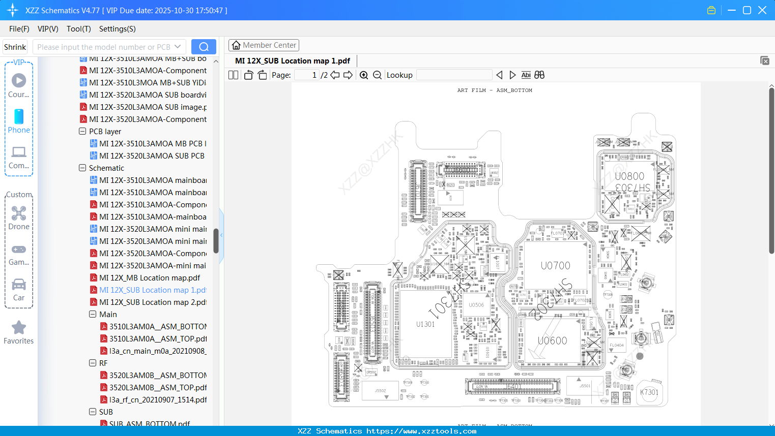 Xiaomi MI 12X_SUB Location Map 1